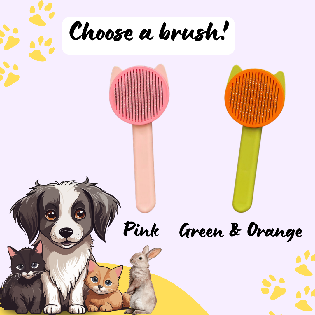 Options for Grooming Brushes: Pink or Orange & Green