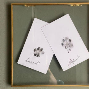 Text Personalised Pet Paw Print in Gold Frame