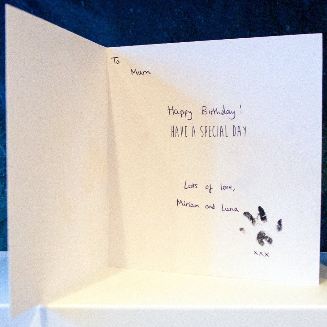 Personalised Birthday card with Paw Print