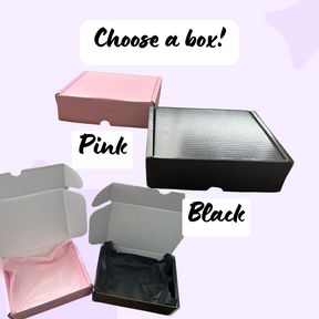 Options for Boxes for Personalised Pet Gift box: Pink or Black