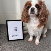 Dog with Personalised Pet Paw Print in Frame